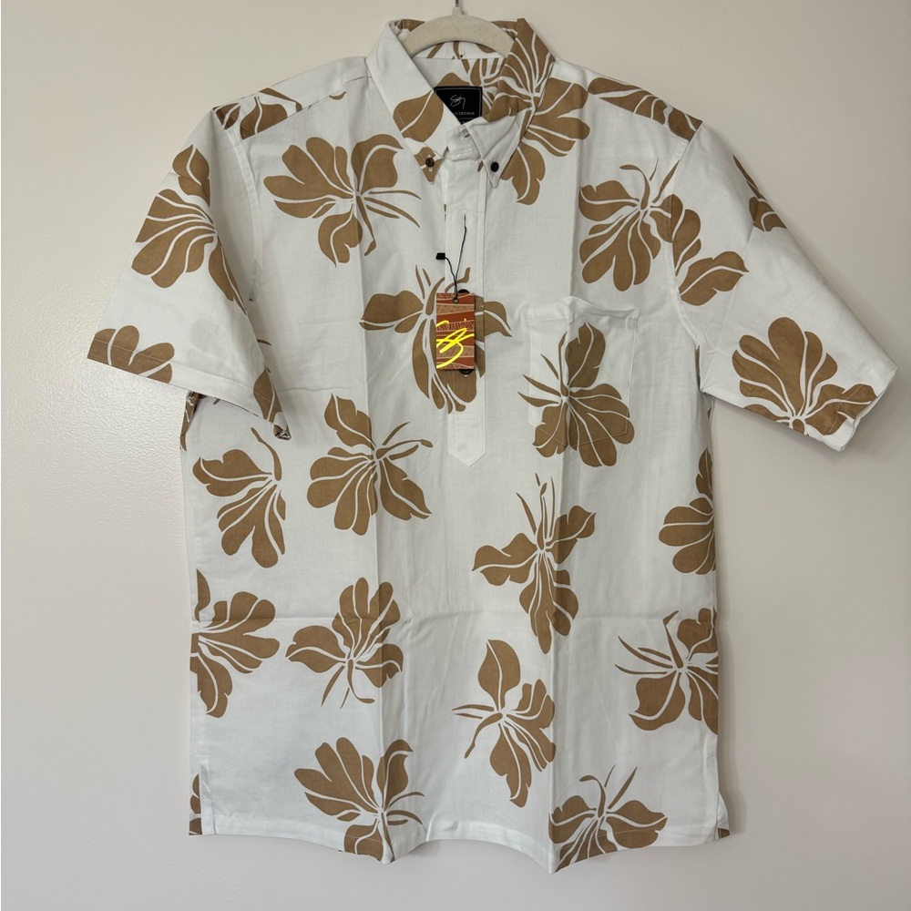 BNWT Sig Zane White Ginger Blossoms Men’s Aloha Shirt